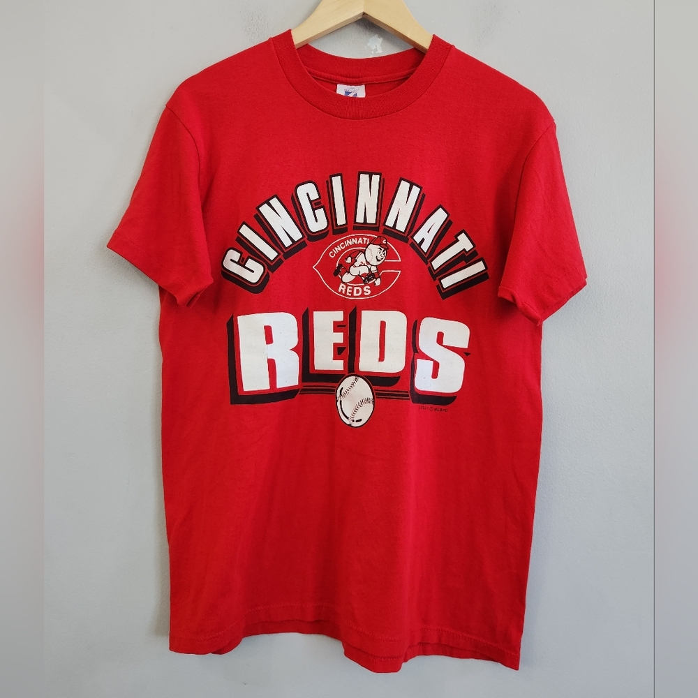 Vintage Cincinnati Reds MLB Shirt Men’s Logo 7 Single Stitch USA Made Size Large